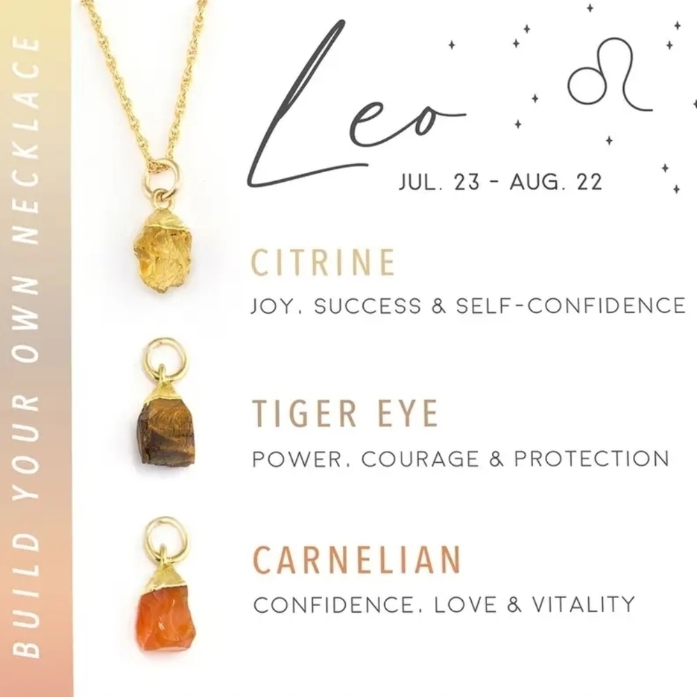 3 Crystal Leo Birthstone Necklace